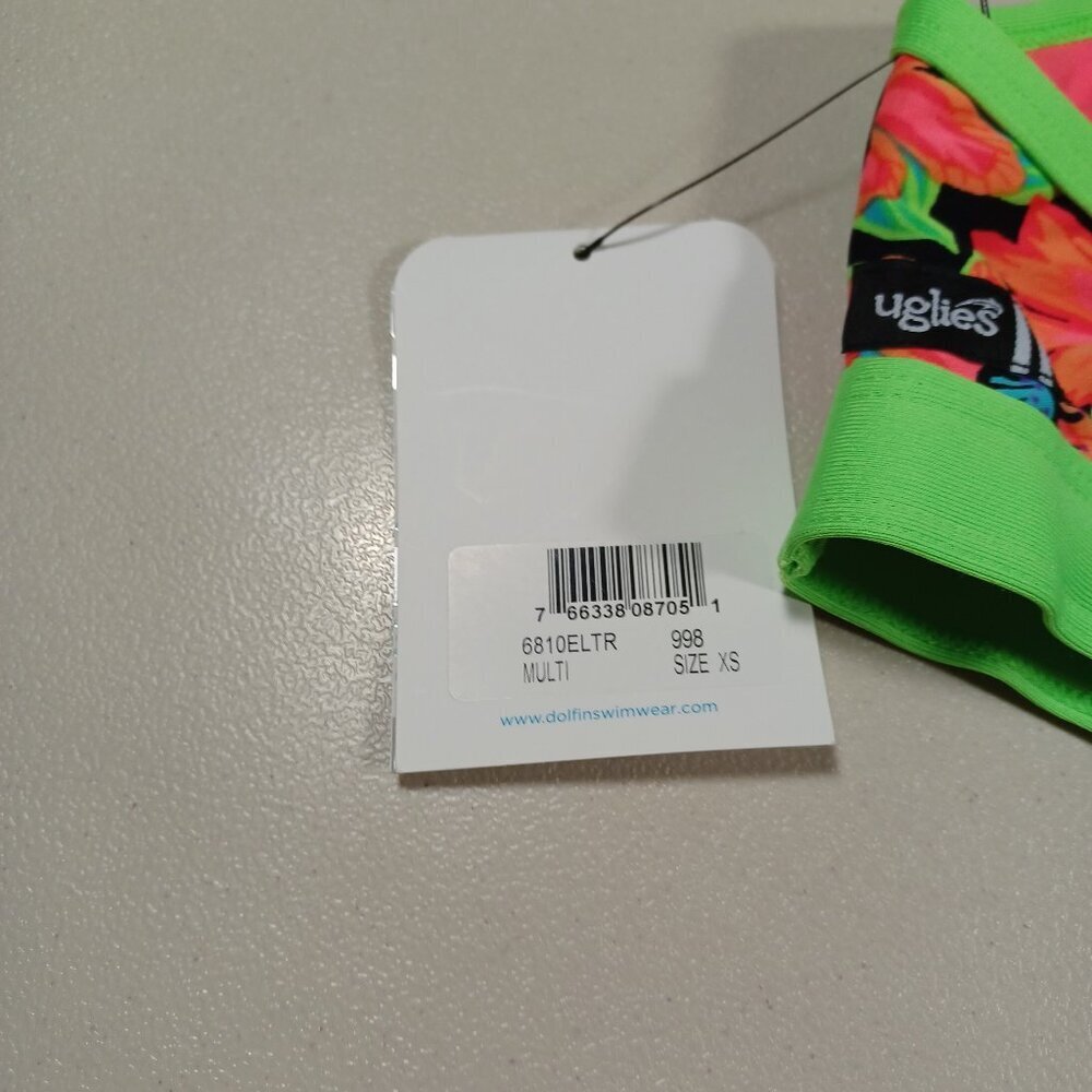 Dolfin Uglies womens colorful Revibe Electra T-strap bikini top XS NWT - Picture 2 of 3